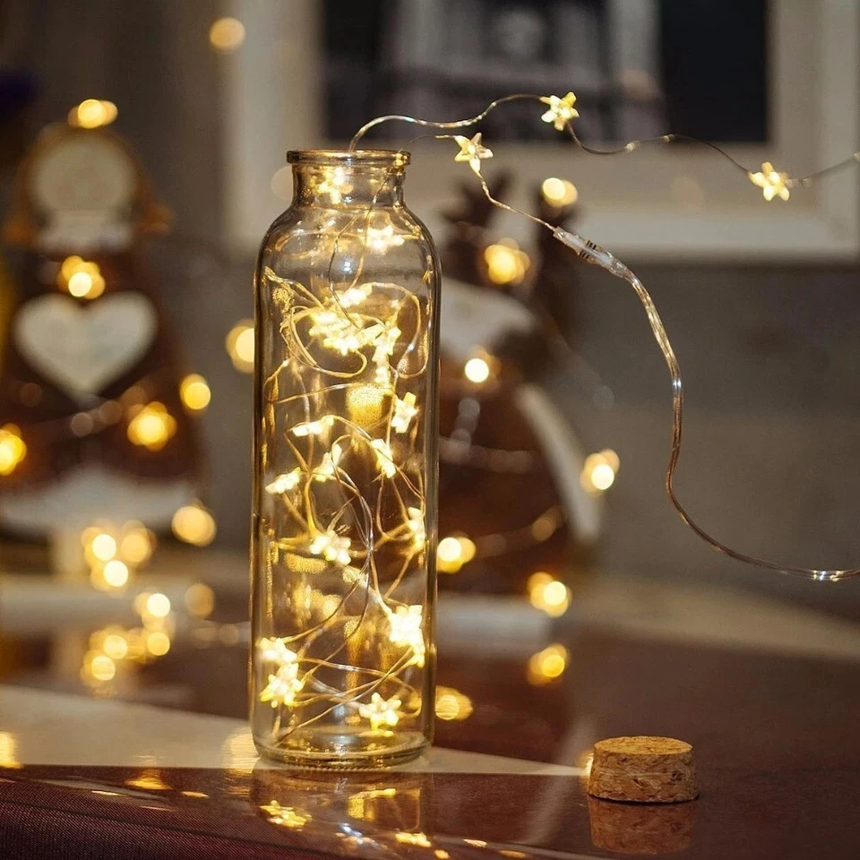 5m STARS Fairy Lights for Bedroom String USB Powered Adapter Party - Image 3 of 4