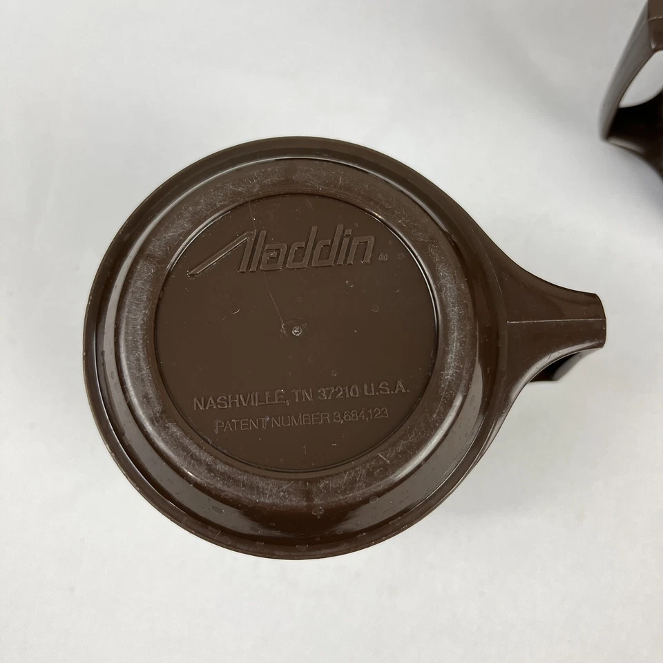 Vintage Aladdin 8 oz Insulated Plastic Coffee Mugs Cups Camping RV Lot 4 BROWN - Image 4 of 4