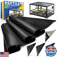  Premium 24"x60" Reptile Substrate Mat with 4 PCS Rug Gripper, Extra Thick a