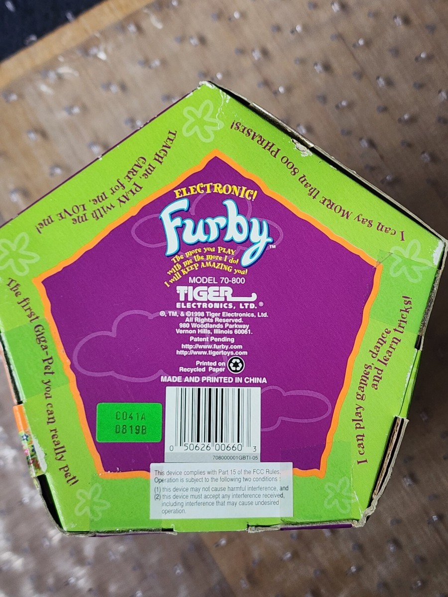 1998 FURBY Tiger 70-800 Vintage Zebra Stripes Black White 1998 FURBY Tiger 70-800 Vintage Zebra Stripes Black White