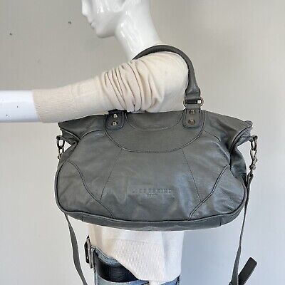 LIEBESKIND Berlin Gray Pebbled Leather Boho Shoulder Bag LIEBESKIND Berlin Gray Pebbled Leather Boho Shoulder Bag