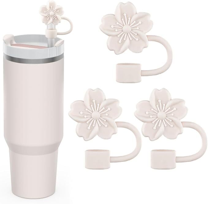 Cute Flower Straw Toppers for Stanley Cup - 3Pcs Accessories Set
