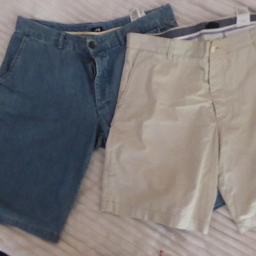 2x Parts Mens Pants Bermuda Capri Blue 
