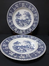 Set of 2 SPODE BLUE ROOM ROME 10 1/4" Dinner Plates (B022)