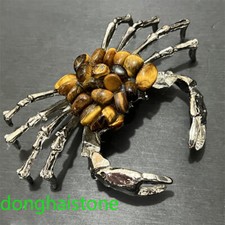 Teschio granchio diaspro occhio di tigre naturale quarzo cristallo teschio reiki guarigione 1pz