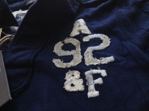 【New】Abercrombie & Fitch Men's【A&F 92 Logo Classic Henley MUSCLE Tee】Navy @S - Picture 12 of 16