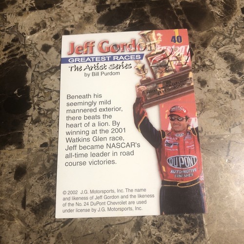 2002 Jeff Gordon Greatest Races #40 Trading Card - Picture 2 of 2