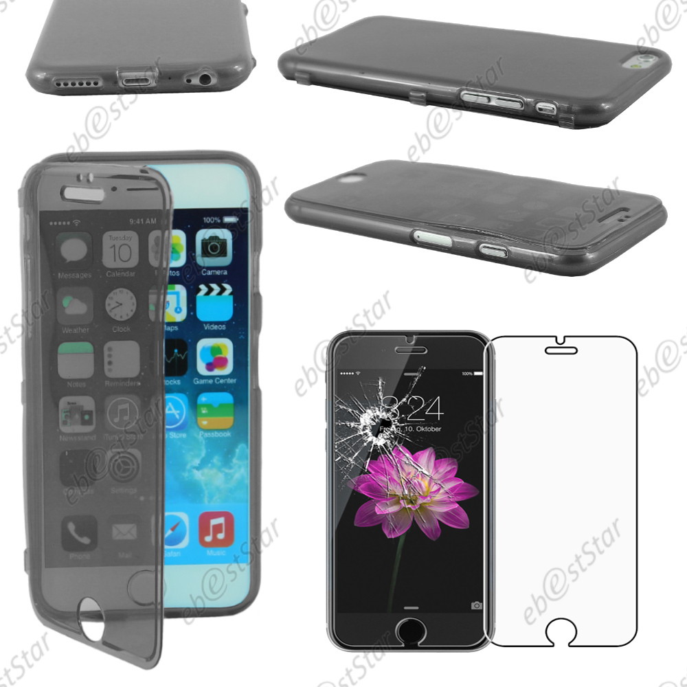 Housse Etui Coque Portefeuille Silicone TPU Noir Apple iPhone 6 Plus 5,5"  Verre | eBay