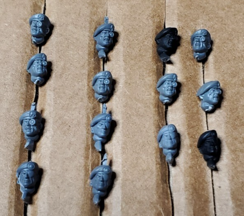 Warhammer 40k Astra Militarum Scions One-Eyed Beret Heads - 14 Pcs (Set E)
