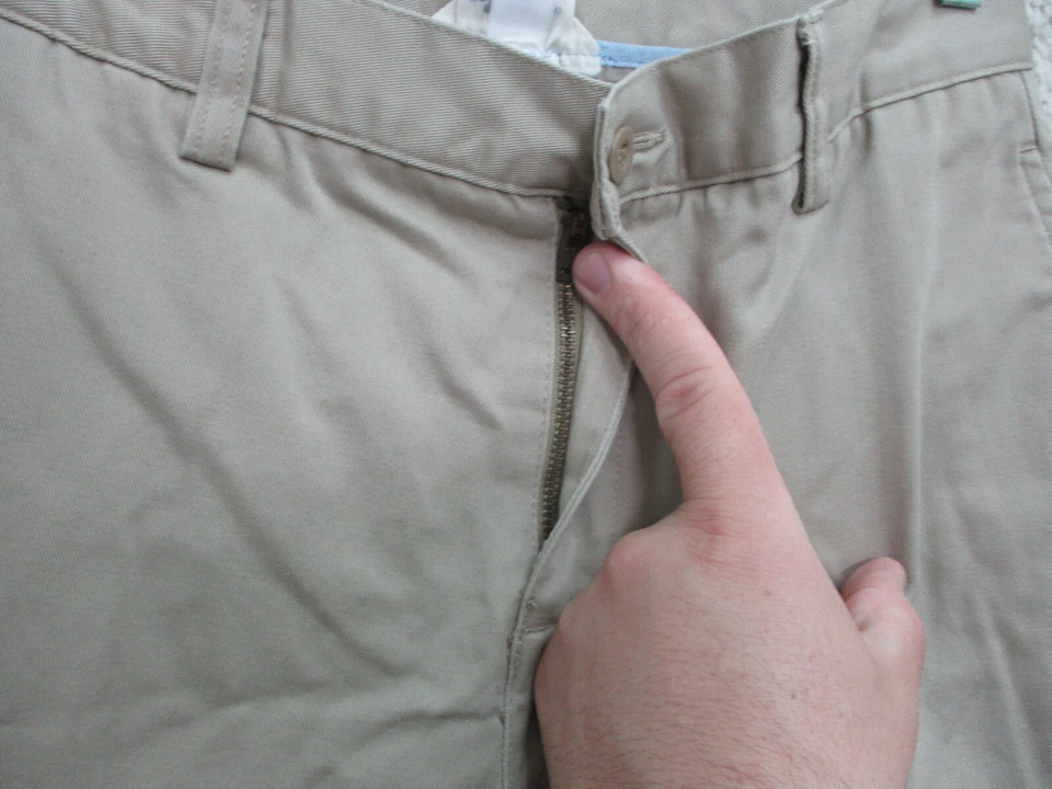 Pantalones Lands End 18 Niños Jóvenes Talla Beige Chino Bolsillos Pierna Recta Informal Logo Foto 3 de 4