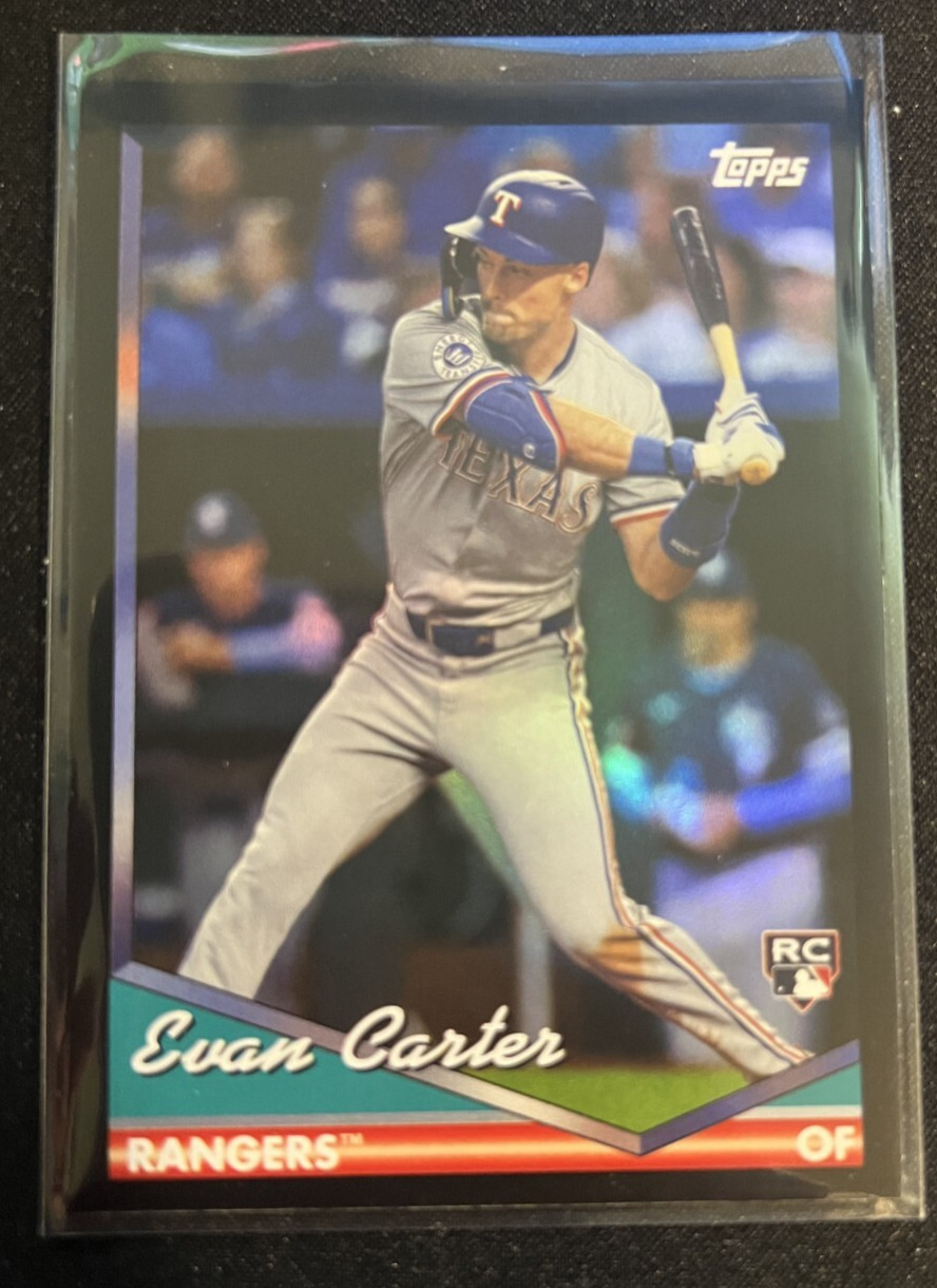 2024 Topps Archives #223 Evan Carter Black Foilboard Texas Rangers RC