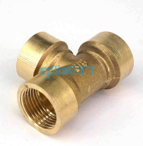 1/8" 1/4" 3/8" 1/2" 3/4" 1" BSPP Female Brass Equal Tee 3 Ways Pipe Fitting - Picture 3 of 4