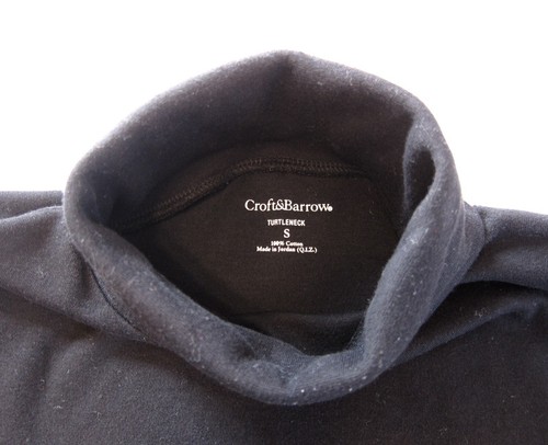 Croft & Barrow Women's Long Sleeve Turtleneck Shirt Size S Black 100% Cotton - Picture 2 of 3