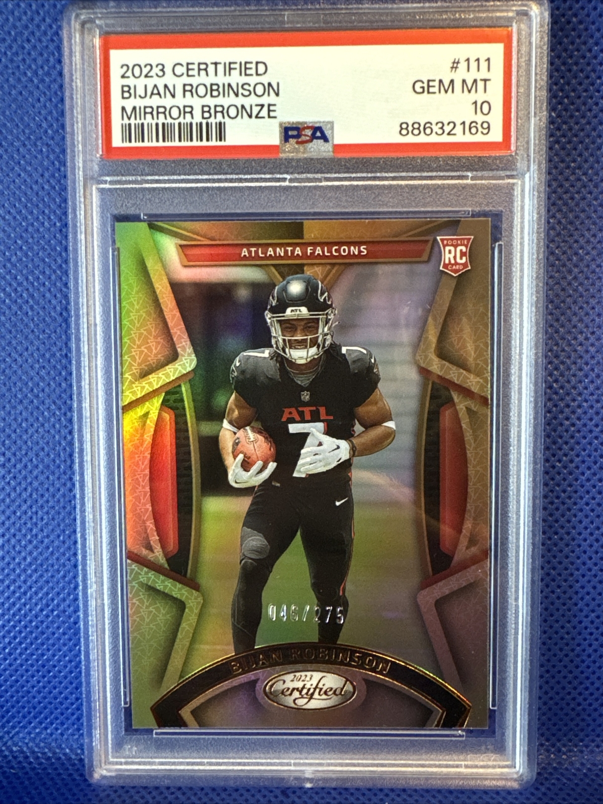 Bijan Robinson Panini Certified #111 Mirror Bronze