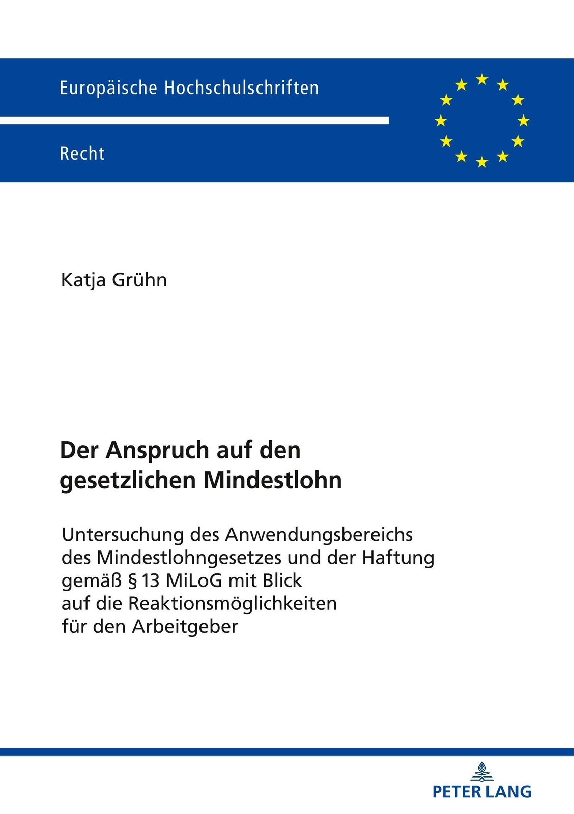 Thumbnail - Der Anspruch Auf Den Gesetzlichen Mindestlohn Katja Grühn Taschenbuch