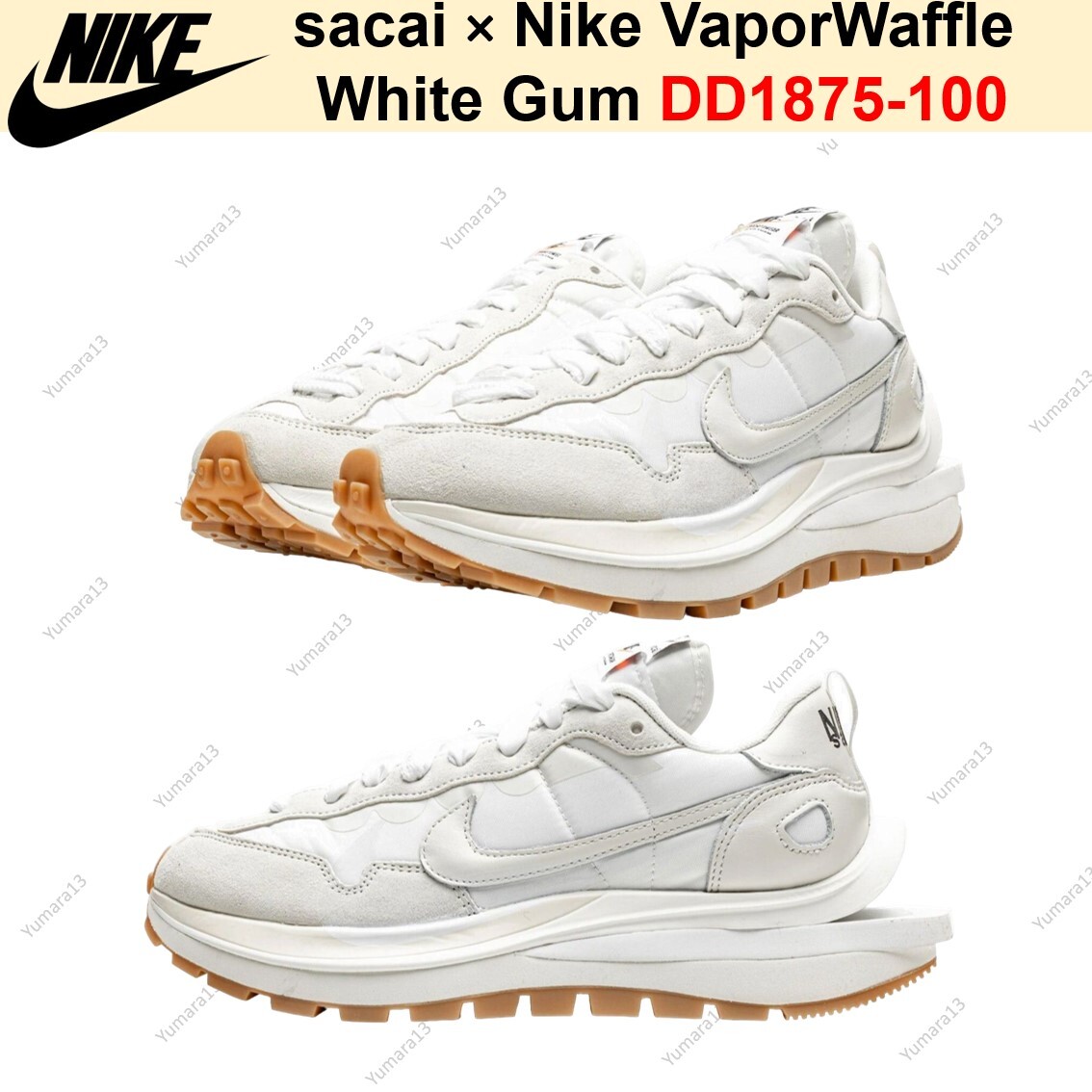 sacai × Nike VaporWaffle White Gum DD1875-100 Men's Size | eBay