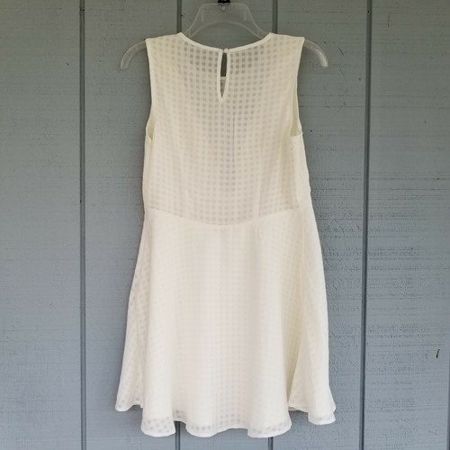 TOBI Dress Womens XS Ivory White A-Line Sleeveless Checked Pattern Lined NWT - Picture 3 of 9