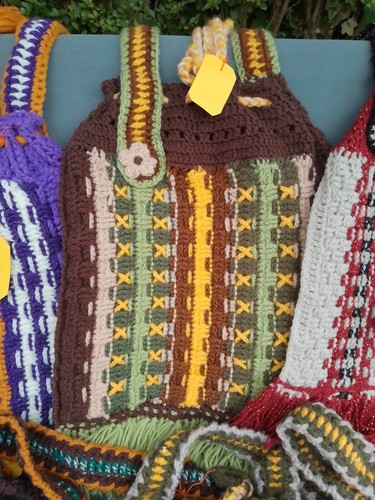 Handmade SHOULDER BAG Knitted Crochet Colourful Boho Hippy Festival Beach Summer - Picture 9 of 16
