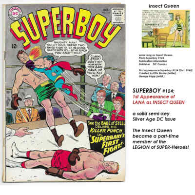 SUPERBOY # 124 SEMI-KEY 1st Lana Lang as ''Insect Queen''! VIVID! CURT SWAN Cover!