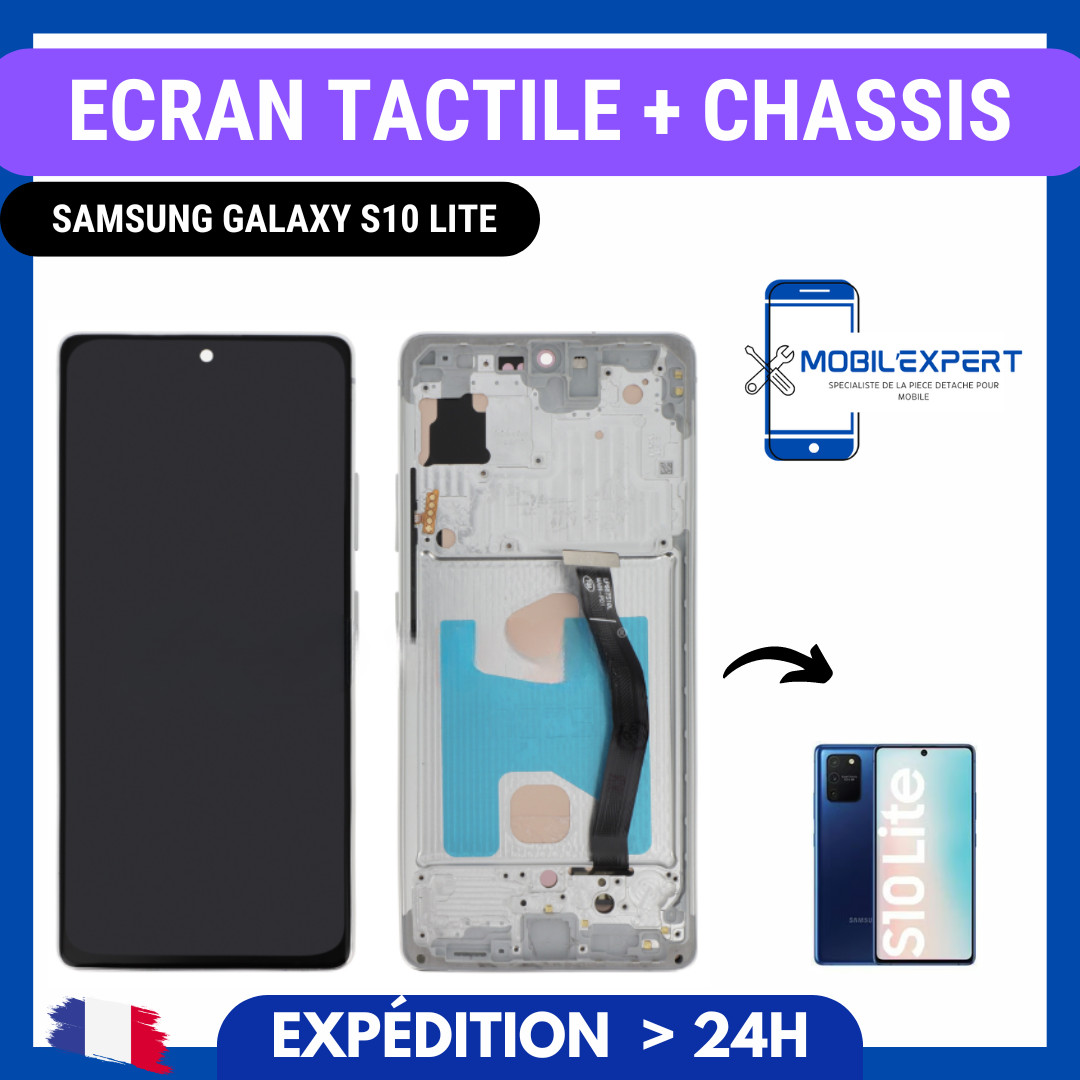 ECRAN LCD + VITRE TACTILE SUR CHASSIS SAMSUNG GALAXY S10 LITE (G770F)