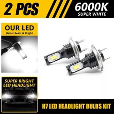 Pair H7 Car LED Headlight 55W 8000LM Bulbs Kit 6000K White High/Low Beam Lamps