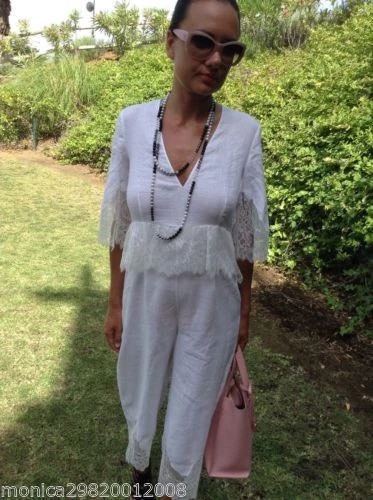 NUEVO ZARA MUJER Mono de lino blanco roto 2018 TALLA PEQUEÑA Foto 4 de 4