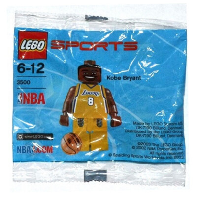 LEGO 3500 Kobe Bryant Minifigure LA Lakers NBA Polybag Sports 2002 NEW  SEALED