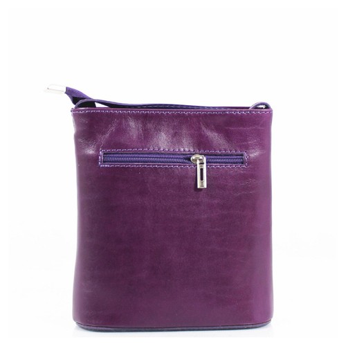 Bolso bandolera de cuero Vera Pelle para mujer frontal con cremallera en V bolso de hombro VPV11 - Imagen 18 de 26
