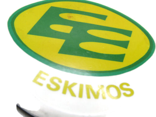 Eskimos Lettered Logo Button Green Yellow & White - Picture 2 of 5