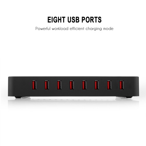 96W Detachable holder 8-Port USB Wall Charger Dock for iPad Multiple Devices - Afbeelding 1 van 10