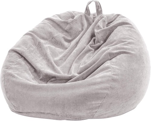 Sitzsack & Stofftier - Bezug, 110x89cm, Hellgrau - Bild 3 von 7