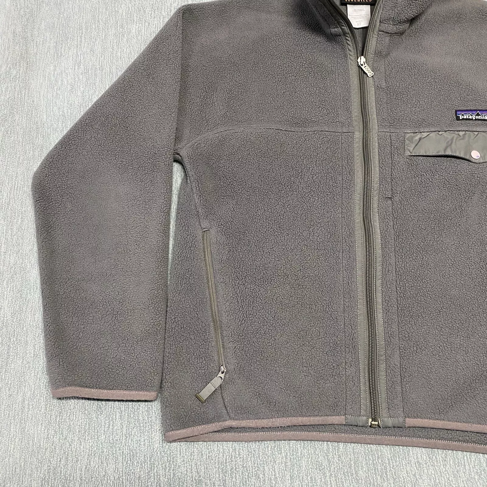 patagonia synchilla full zip snap zip coat jacket