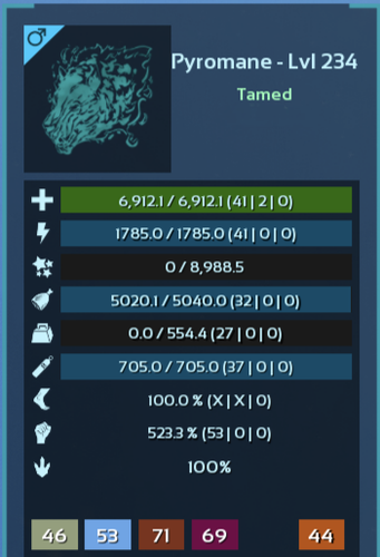 ARK Survival Ascended PvE PC/XBOX/PS5 Top Stats Pyromane (lion) Imprinted 523m - Picture 9 of 17