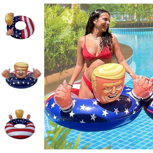 Trump 35" Swimming Float Inflatable Pool Raft Float Beach Party Swim Circle Ring - Picture 2 of 10