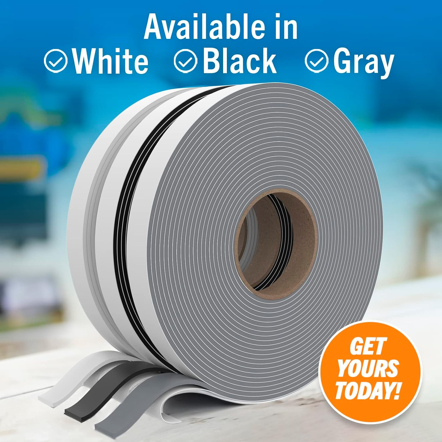 Butyl Tape, RV and Marine Window Seal Kit, White Double-Sided Putty Tape, 1/8" X