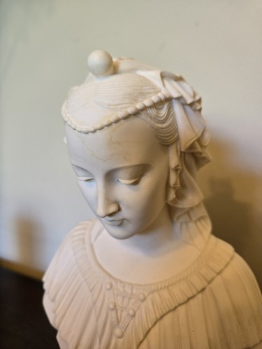 A. Giannelli Sculpture of Maiden Albastrite Polyresin And Alabaster Base. Signed - Picture 4 of 12