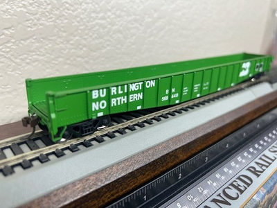 #ad #ad BURLINGTON NORTHERN 65 ft DROP END MILL GONDOLA FOLDING ENDS HO SCALE NEW $54.95