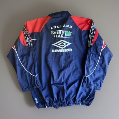 England 90s Drill Trainingsjacke / Green Flag / Size Small / Not Worn