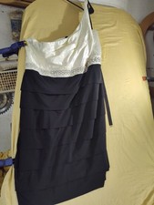 Three Pink Hearts Black and White One Shoulder Dress Size 24. New with Tags NWT