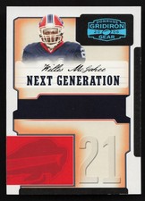 2006 Donruss Gridiron Gear #NG-25 Willis McGahee Next Generation Platinum #/25