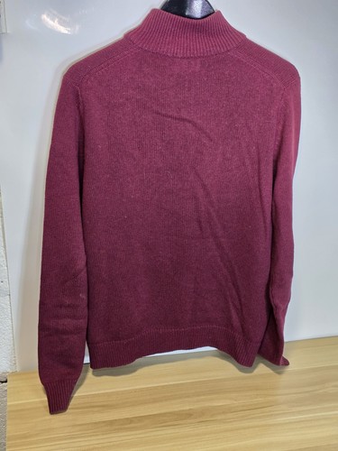 Mens Samuel Windsor 1/4 Zip Jumper Sweater Red Size Medium Wool Blend 21" Pit. - Picture 4 of 7