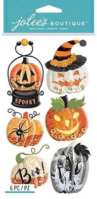 Halloween Snow Globes Pumpkin Jack o'Lantern Boo Spooky Jolee's Shaker Stickers