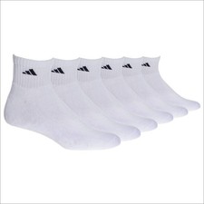 Adidas Men's 6 Pack Athletic Ankle Socks White - Size 0.0 OT