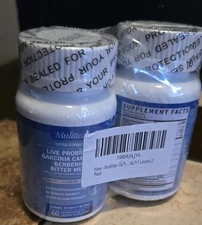Mulittea Live Probiotics Garcinia Cambogia Bitter Mellon  2 Pack Exp 1/2027
