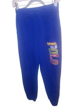 Polo Ralph Lauren Joggers Boys M 10-12 Royal Blue Fleece Spell Out Left Leg