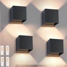 Homefire 4Pcs LED Wall Lights for Living Room - Black G9 Wall Lamps for 