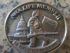 NRA Life Member Solid Brass Jadco Belt Buckle 2nd Amendment Right to Bear Arms 