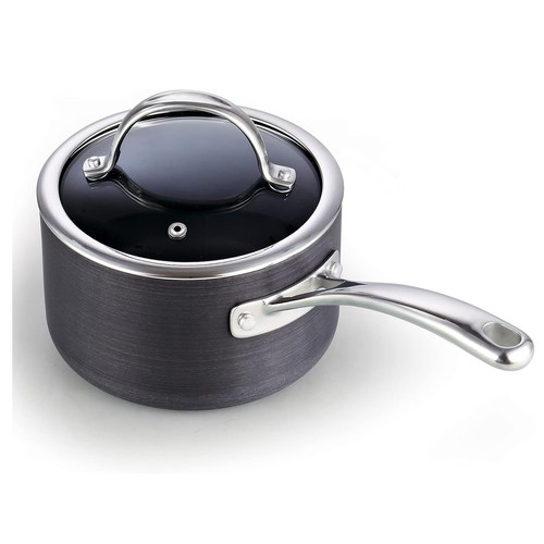 2-Quart Hard Anodized Nonstick Saucepan with Lid, Black - Picture 7 of 7