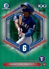 Sebastian Walcott 2026 Bowman Scouts' Top 100 Green Refractors #/99