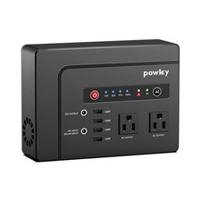 Powkey Portable Power Station 200W, 146Wh Portable Solar Generator Battery Pa...